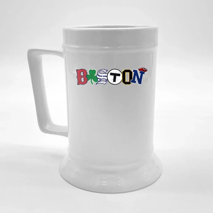 Vintage Boston Sports Fan City Pride T Front & Back Beer Stein