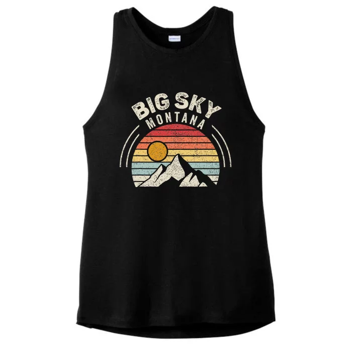 Vintage Big Sky Country Montana Mt Mountains Hiking Souvenir Ladies Tri-Blend Wicking Tank