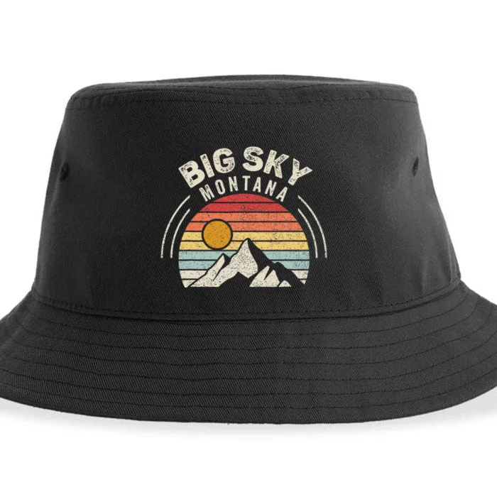 Vintage Big Sky Country Montana Mt Mountains Hiking Souvenir Sustainable Bucket Hat