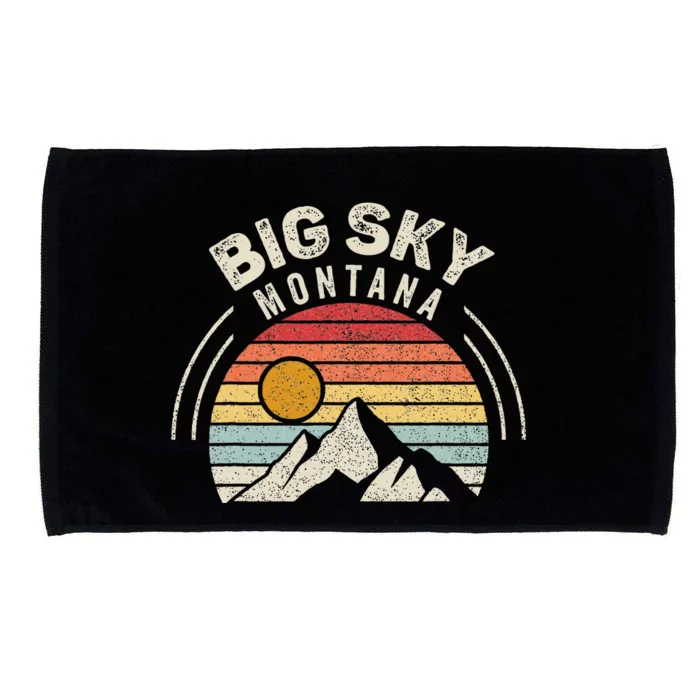 Vintage Big Sky Country Montana Mt Mountains Hiking Souvenir Microfiber Hand Towel