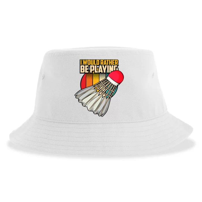 Vintage Badminton Shuttlecock Badminton Player Sustainable Bucket Hat