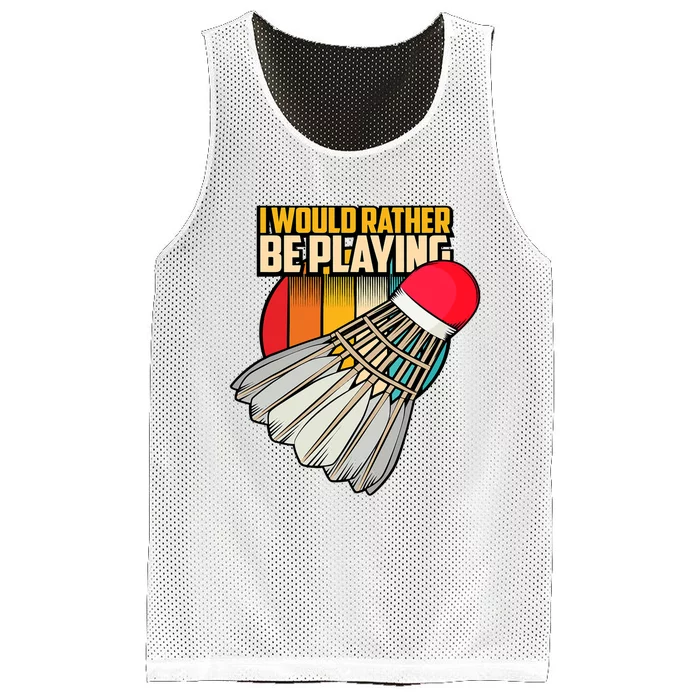 Vintage Badminton Shuttlecock Badminton Player Mesh Reversible Basketball Jersey Tank