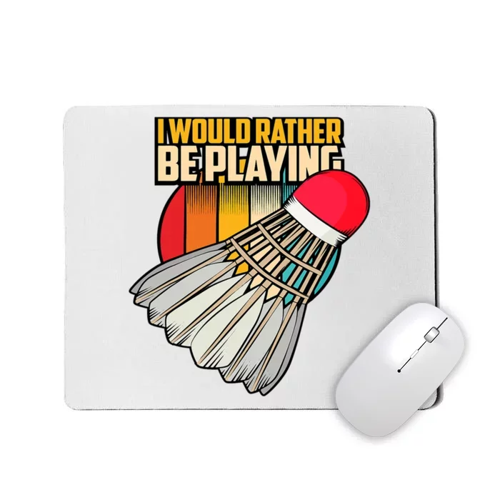 Vintage Badminton Shuttlecock Badminton Player Mousepad