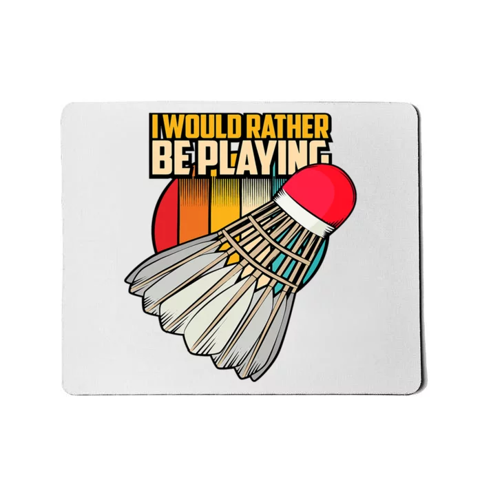 Vintage Badminton Shuttlecock Badminton Player Mousepad