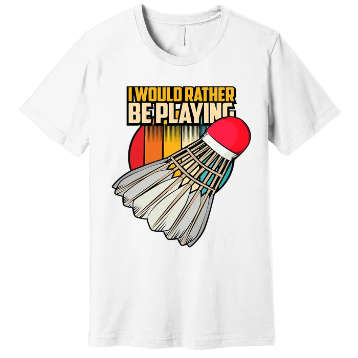 Vintage Badminton Shuttlecock Badminton Player Premium T-Shirt