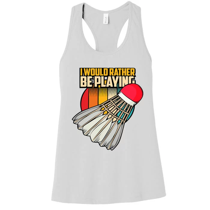 Vintage Badminton Shuttlecock Badminton Player Women's Racerback Tank