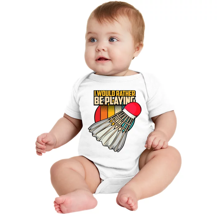 Vintage Badminton Shuttlecock Badminton Player Baby Bodysuit