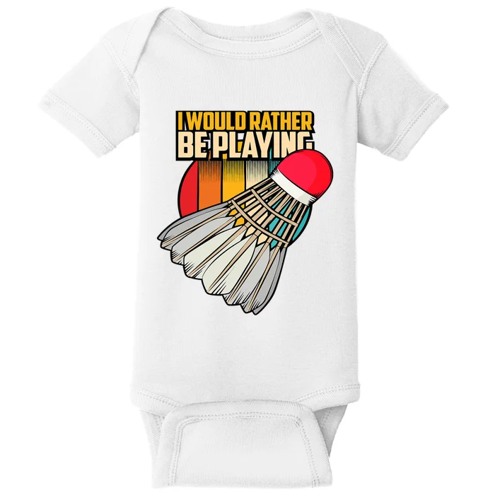 Vintage Badminton Shuttlecock Badminton Player Baby Bodysuit