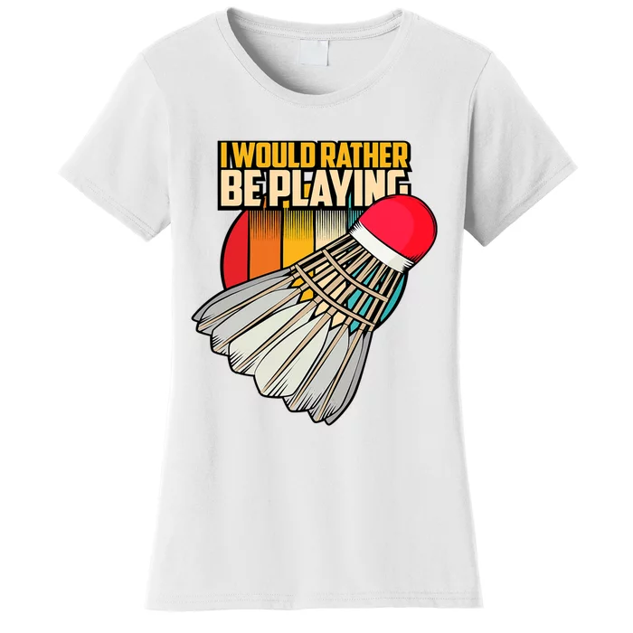 Vintage Badminton Shuttlecock Badminton Player Women's T-Shirt