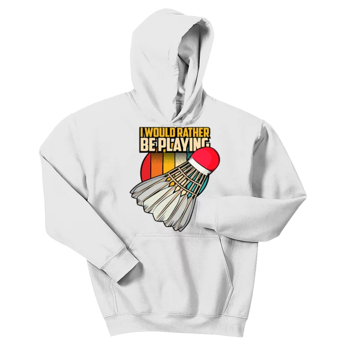 Vintage Badminton Shuttlecock Badminton Player Kids Hoodie