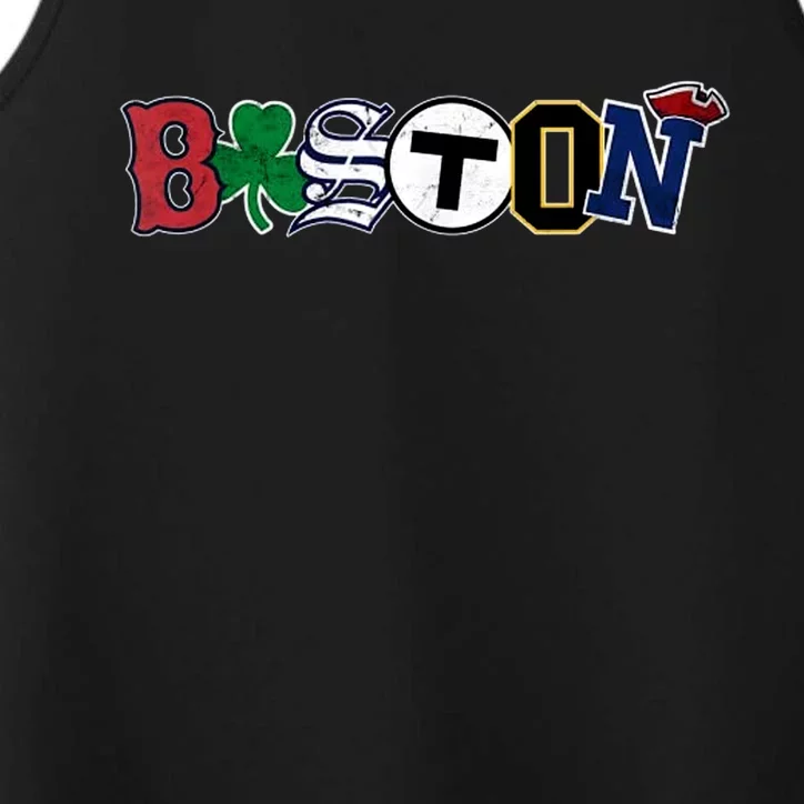 Vintage Boston Sports Fan City Pride Performance Tank