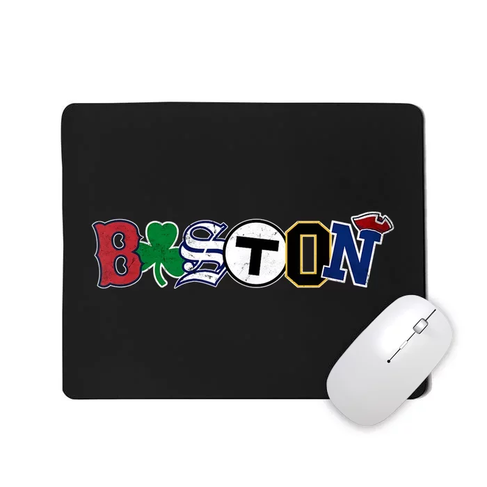 Vintage Boston Sports Fan City Pride TShirt Mousepad