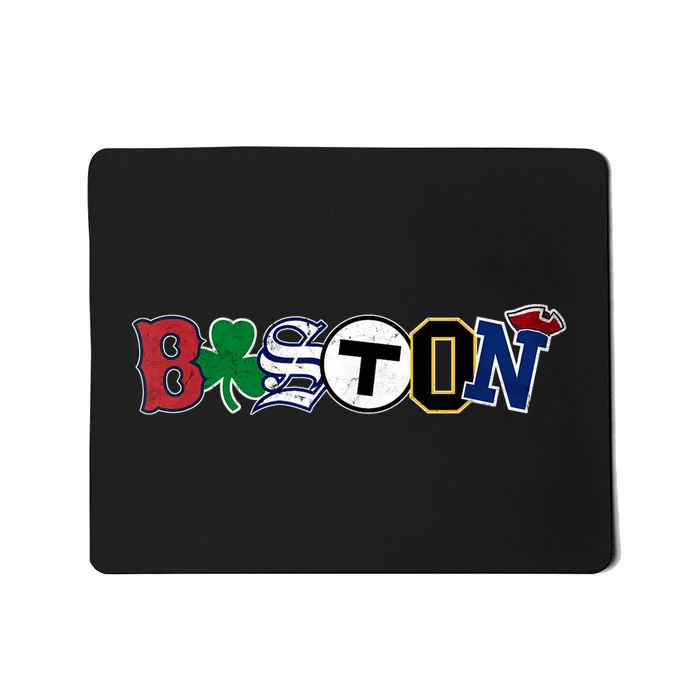 Vintage Boston Sports Fan City Pride TShirt Mousepad