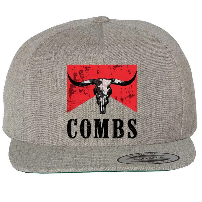 Vintage Bull Skull Western Wool Snapback Cap