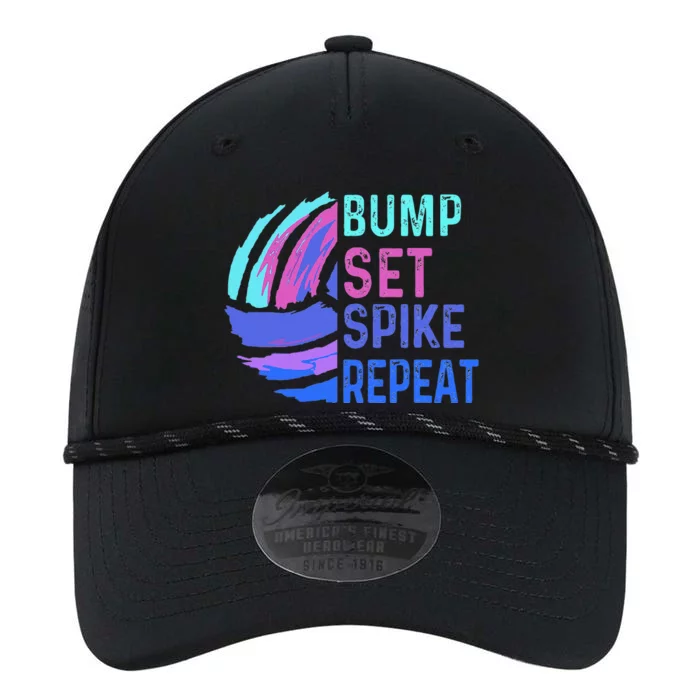 Volleyball Bump Set Spike Repeat Blue Purple Teen Performance The Dyno Cap