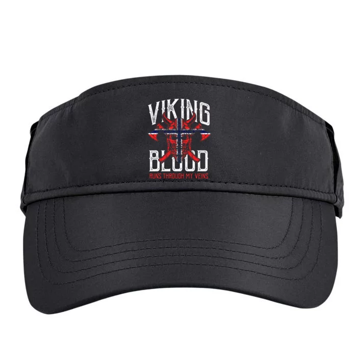 Viking Blood Skull Norwegian Flag Pride Norway Adult Drive Performance Visor