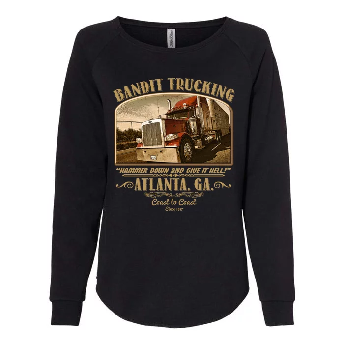 Vintage Bandit Trucking Atlanta GA Since 1977 Womens California Wash Sweatshirt