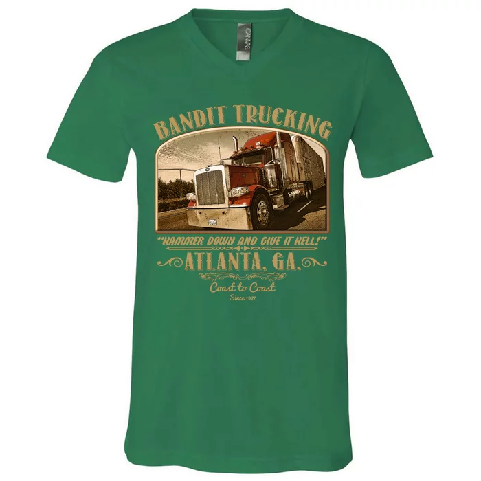 Vintage Bandit Trucking Atlanta GA Since 1977 V-Neck T-Shirt