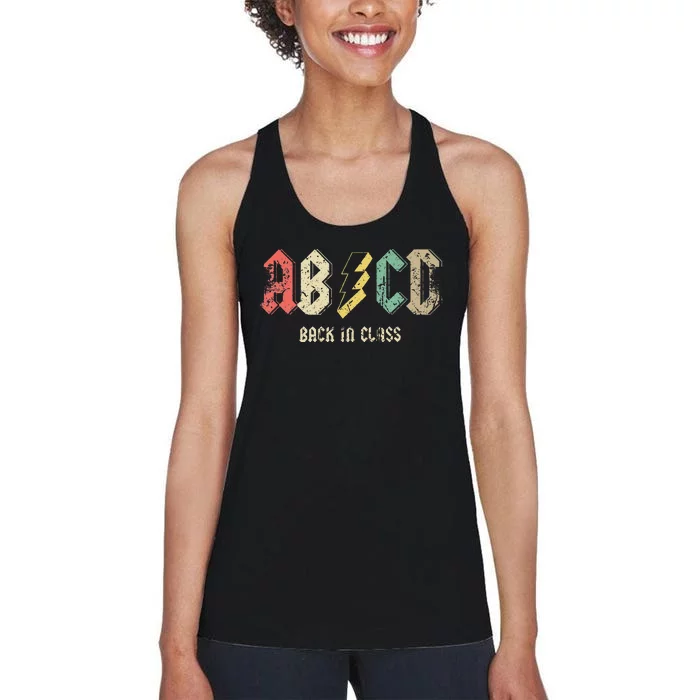 Vintage Back to School Teacher ABCD Women's Racerback Tank