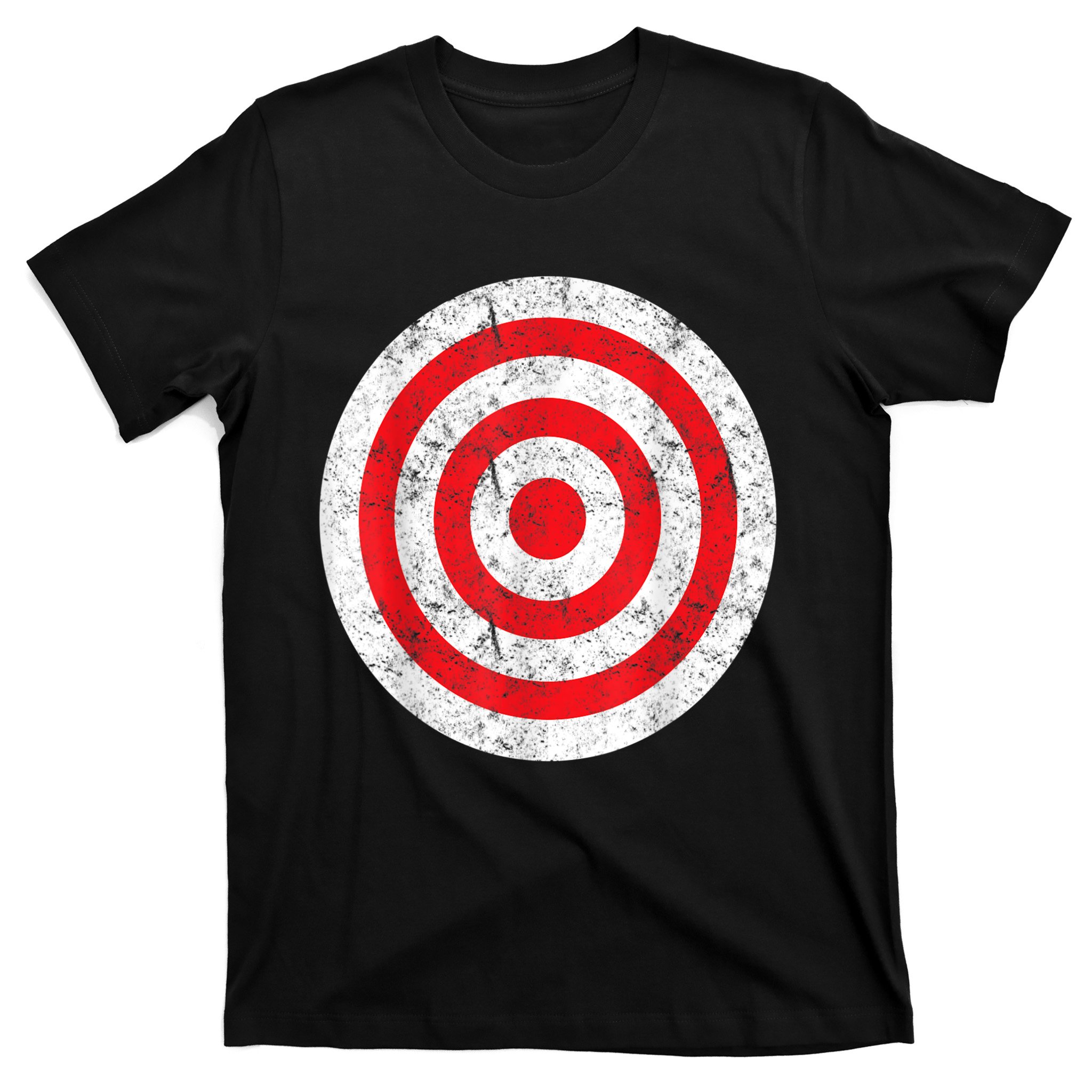 Print on Back) Funny Bullseye Target Bulls Eye Joke T-Shirt Size S