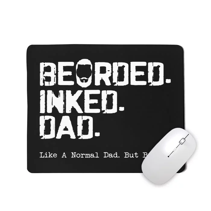 Vintage Bearded Tattoo Lover Inked Dad Mousepad