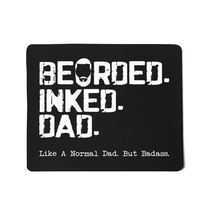 Vintage Bearded Tattoo Lover Inked Dad Mousepad