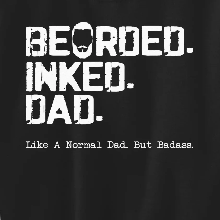 Vintage Bearded Tattoo Lover Inked Dad Kids Sweatshirt