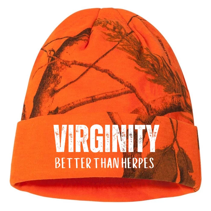 Virginity Better Than Herpes Kati - 12in Camo Beanie