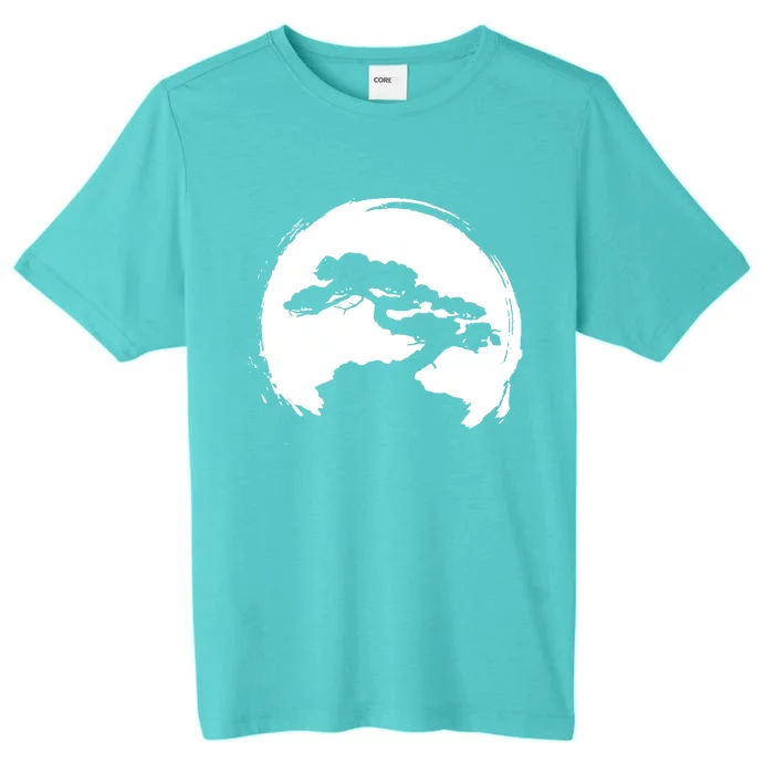 Vintage Bonsai Tree Silhouette Retro Zen Circle Gift ChromaSoft Performance T-Shirt