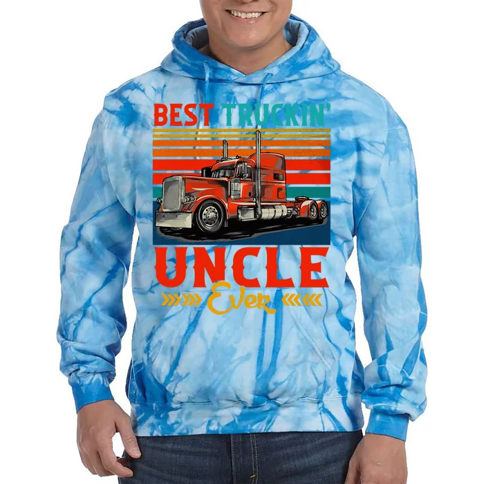 Vintage Best Truckin Uncle Ever Funny Truck Driver Tie Dye Hoodie