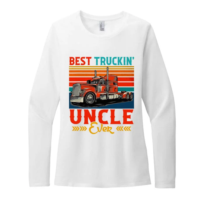 Vintage Best Truckin Uncle Ever Funny Truck Driver Womens CVC Long Sleeve Shirt