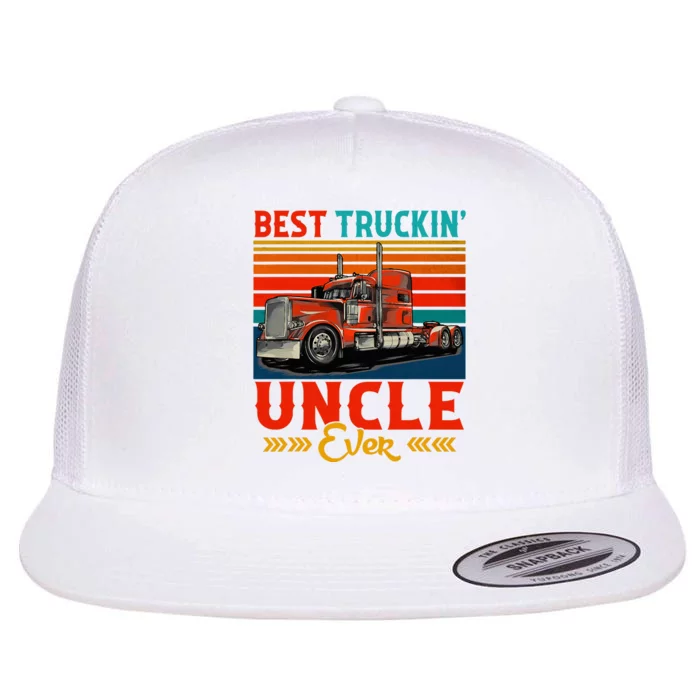 Vintage Best Truckin Uncle Ever Funny Truck Driver Flat Bill Trucker Hat