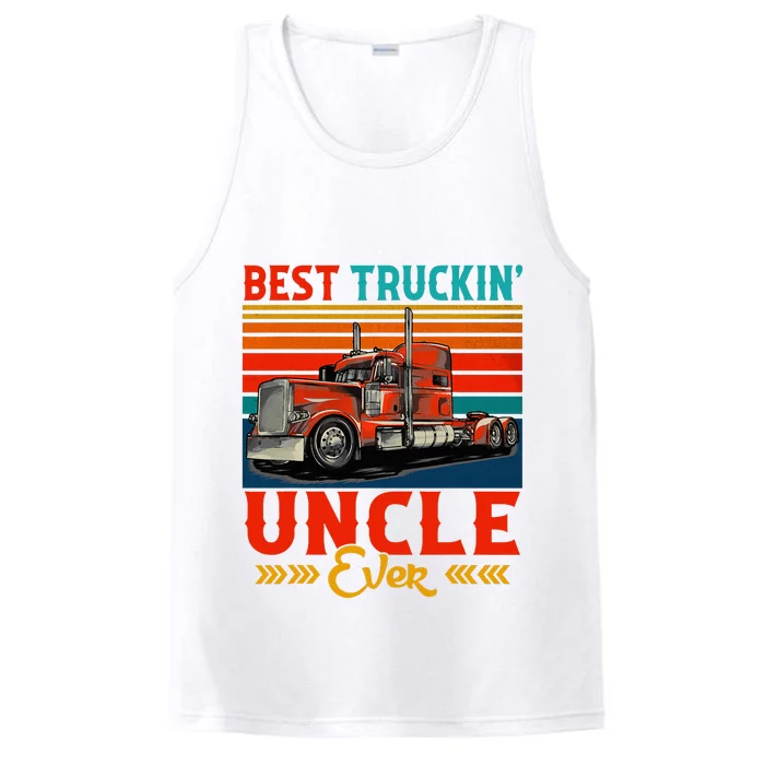 Vintage Best Truckin Uncle Ever Funny Truck Driver Performance Tank