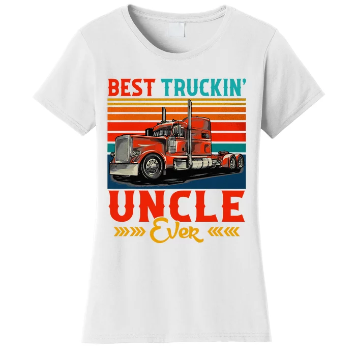 Vintage Best Truckin Uncle Ever Funny Truck Driver Women's T-Shirt