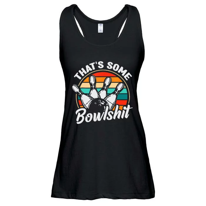 Vintage Bowling ThatS Some Bowlshit Retro Funny Bowler Ladies Essential Flowy Tank