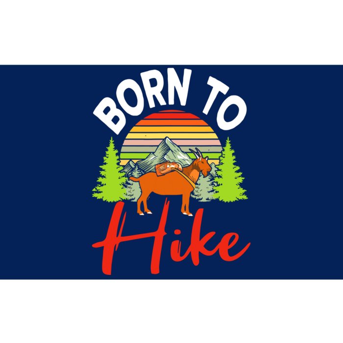 Vintage Born To Hike Funny Mountain Climbing Goat Hiking Bumper Sticker