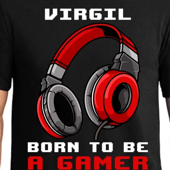 Virgil Born To Be A Gamer Personalized Gift Pajama Set