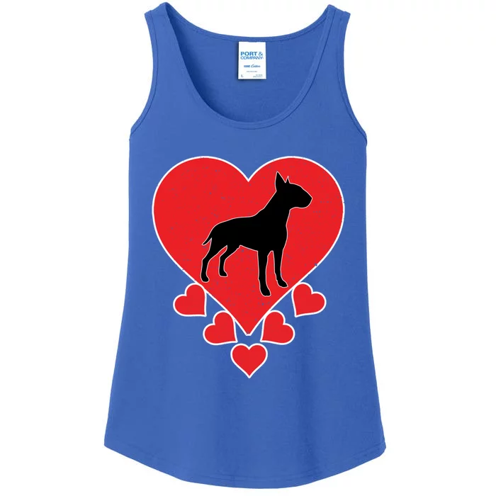 Vintage Bull Terrier Dog Lover Valentine's Day Bull Terrier Gift Ladies Essential Tank