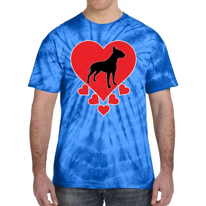 Vintage Bull Terrier Dog Lover Valentine's Day Bull Terrier Gift Tie-Dye T-Shirt