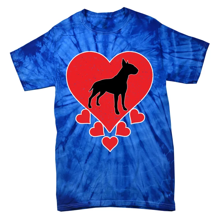 Vintage Bull Terrier Dog Lover Valentine's Day Bull Terrier Gift Tie-Dye T-Shirt