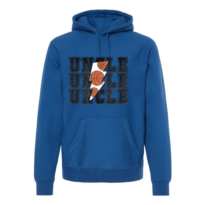 Vintage Basketball Uncle Game Day Vibes Basketball Season Funny Gift Premium Hoodie