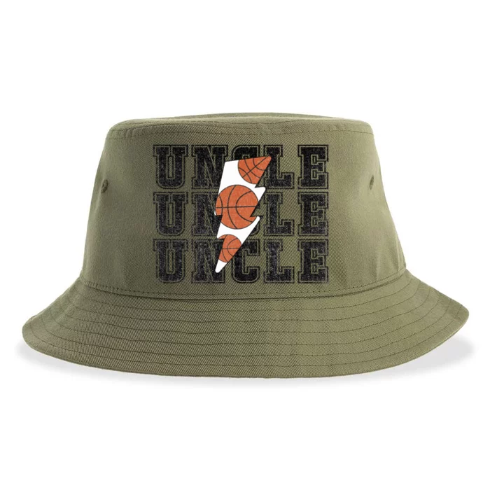 Vintage Basketball Uncle Game Day Vibes Basketball Season Funny Gift Sustainable Bucket Hat