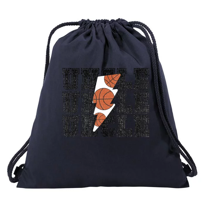 Vintage Basketball Uncle Game Day Vibes Basketball Season Funny Gift Drawstring Bag