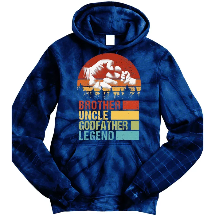 Vintage Brother Uncle Godfather Legend Fist Bump Fathers Day Tie Dye Hoodie