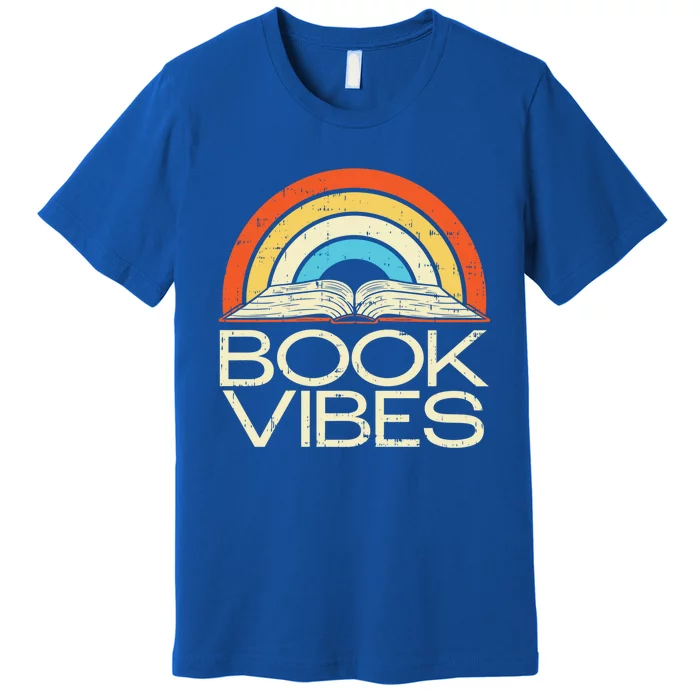 Vintage Book Vibes Retro Book Lovers Cute Gift Premium T-Shirt