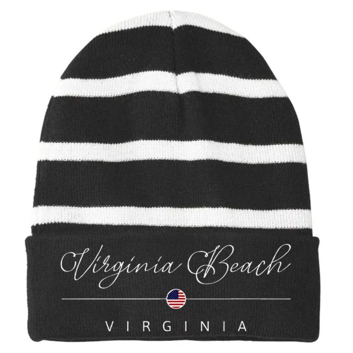 Virginia Beach Virginia Va On Virginia Beach Striped Beanie with Solid Band