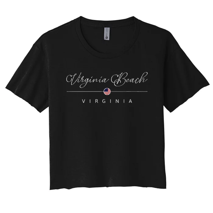 Virginia Beach Virginia Va On Virginia Beach Women's Crop Top Tee