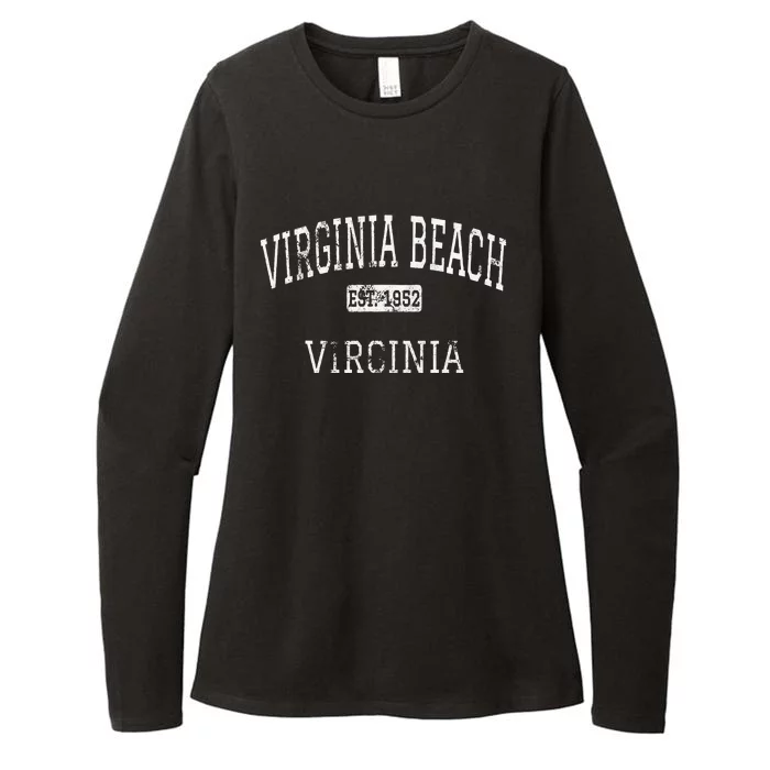 Virginia Beach Virginia VA Vintage Womens CVC Long Sleeve Shirt