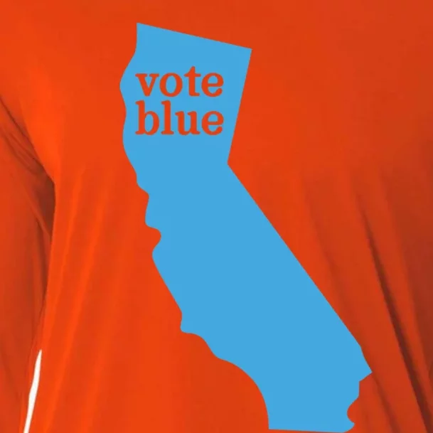 Vote Blue Voting Democratic California Cute Gift Cooling Performance Long Sleeve Crew