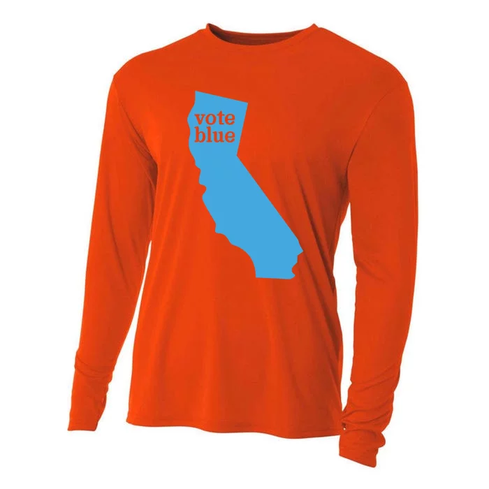 Vote Blue Voting Democratic California Cute Gift Cooling Performance Long Sleeve Crew